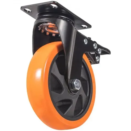 VEVOR Möbelrollen 4er-Set Lenkrollen PVC φ127mm Laufrollen 816kg Tragfähigkeit Transportrollen mit A/B-Bremsen Kastenrollen 360° Drehbar Schwerlastrollen für Häusern Büros Studios Fabriken – Bild 9