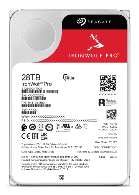 Seagate IronWolf Pro ST28000NT000 Interne Festplatte 28 TB 7200 RPM 512 MB 3.5" Serial ATA III – Bild 4