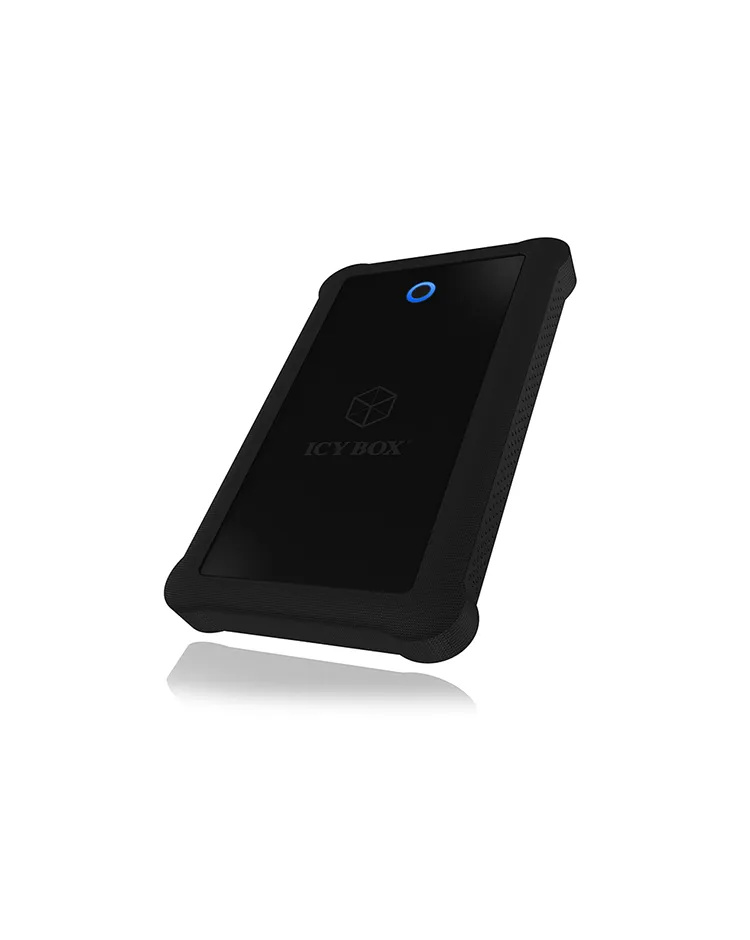 ICY BOX IB-233U3-B; Ext. Gehäuse für 2,5" SATA III (6 Gbit/s) HDD/SSD, USB 3.2 Gen 1 UASP Host, Silikon Schutzhülle – Bild 6