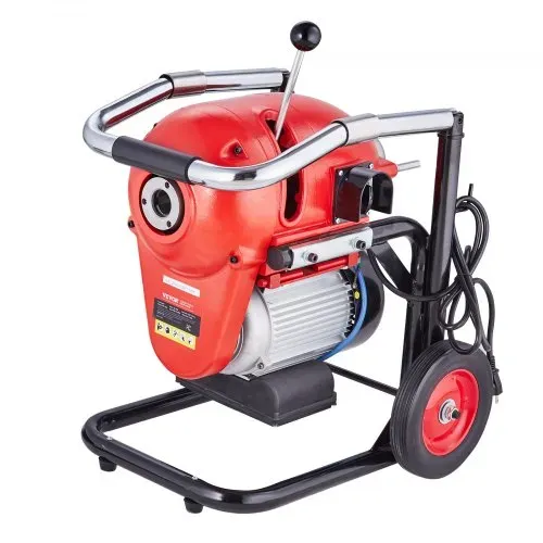 VEVOR Rohrreinigungsmaschine 120 Fuß x 6/5 Zoll, 1100 W elektrische Rohrreinigungsmaschine mit manueller Zufuhr – mit 6 Schneidern und CW/CCW-Steuerung für 4" bis 8" Rohre – Bild 10