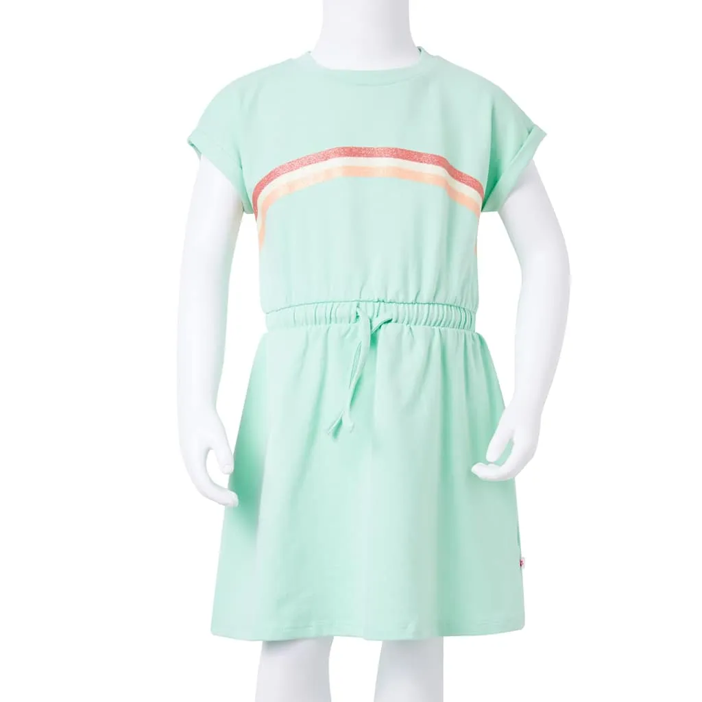 vidaXL Kinderkleid mit Kordelzug Knallgrün 92 – Bild 8