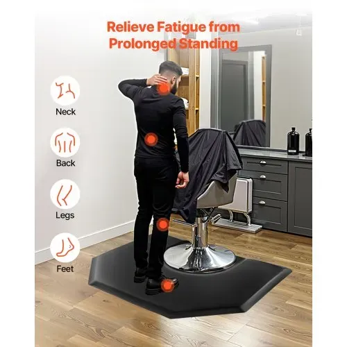 VEVOR Salonmatte für Friseure, 1225×1505 mm, Anti-Ermüdungs-Bodenmatte, Stehmatte, 25 mm dicke Friseursalon-Bodenmatte, leicht zu reinigende PVC-Oberfläche & abgeschrägte Kanten zum Stolpern VEVOR Salonmatte für Friseure, 1225×1505 mm, Anti-Ermüdungs-Bodenmatte, Stehmatte, 25 mm dicke Friseursalon-Bodenmatte, leicht zu reinigende PVC-Oberfläche & abgeschrägte Kanten zum Stolpern
