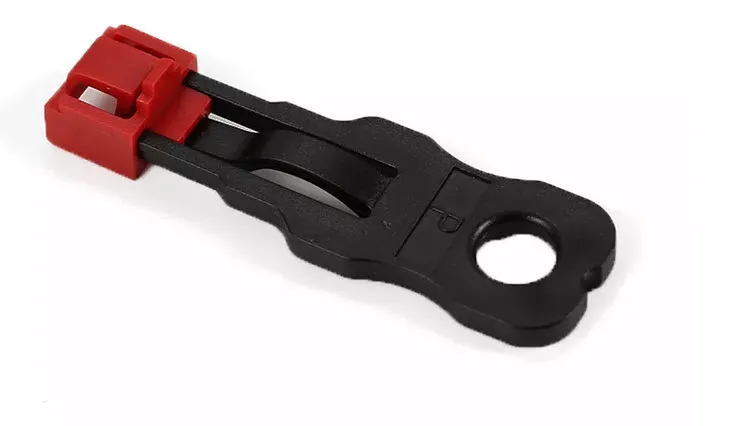 TP-Stecker TP/RJ45 Blocker Rot 10er Pack mit 1x Sicherheitsschlüssel, Staubschutzkappe, Netzwerk-Schutzschloss, Portblocker, – Bild 3