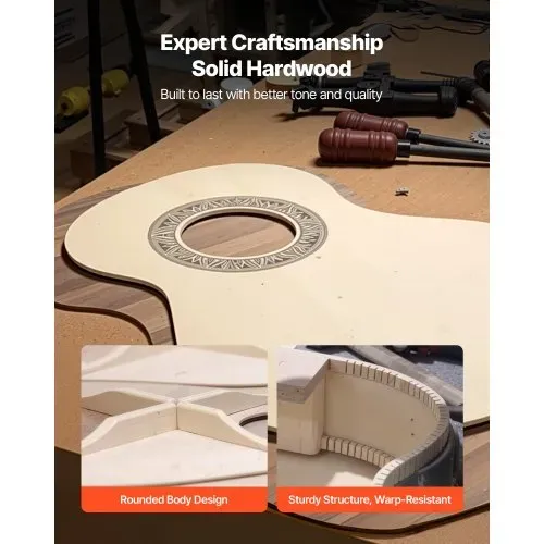 VEVOR Konzertgitarre, 780 mm, Holz-Klassikgitarren-Starter-Set für Anfänger, mit Nylonsaiten, Gigbag, Gurt, Stimmgerät, zusätzlichen Saiten, Plektren, Kapodaster, Linde, für Einsteiger, Blau – Bild 3