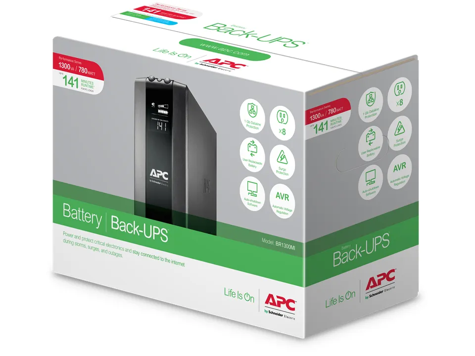 APC Back UPS Pro BR 1300 VA, 8 Ausgänge, AVR, LCD-Schnittstelle – Bild 7