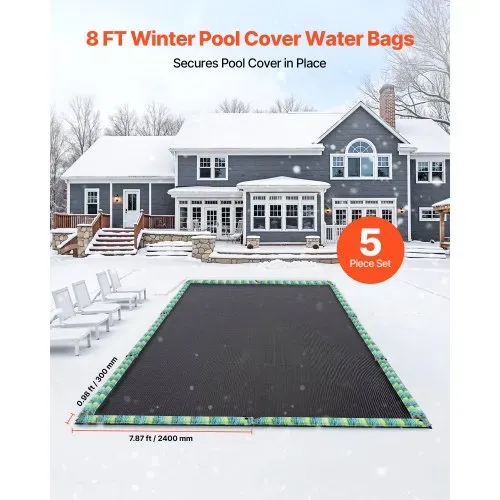VEVOR Pool Beschwerungssack, 5er Pack à 240×30 cm, 0,3 mm dicke PVC-Wassersäcke mit Reflektorstreifen u. mit auslaufsicherem Schraubverschluss, zur Befestigung von Poolabdeckungen im Winter, grün VEVOR Pool Beschwerungssack, 5er Pack à 240×30 cm, 0,3 mm dicke PVC-Wassersäcke mit Reflektorstreifen u. mit auslaufsicherem Schraubverschluss, zur Befestigung von Poolabdeckungen im Winter, grün