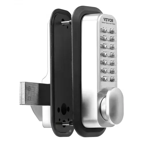 VEVOR mechanisches schlüsselloses Türschloss mit einseitiger Tastatur (14 Tasten), schlüsselloses Türschloss mit Drehknopf, Codeschloss für Haus Büro Außenzaun Hof Silber (35-65 mm dicke Tür) – Bild 10