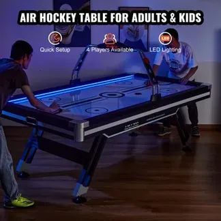 VEVOR luftbetriebener Hockeytisch, Indoor-Hockeytisch für Kinder und Erwachsene, LED-Sporthockeyspiel mit 2 Pucks, 2 Schiebern und elektronischem Punktesystem, Arcade-Gaming-Set für Spielzimmer VEVOR luftbetriebener Hockeytisch, Indoor-Hockeytisch für Kinder und Erwachsene, LED-Sporthockeyspiel mit 2 Pucks, 2 Schiebern und elektronischem Punktesystem, Arcade-Gaming-Set für Spielzimmer