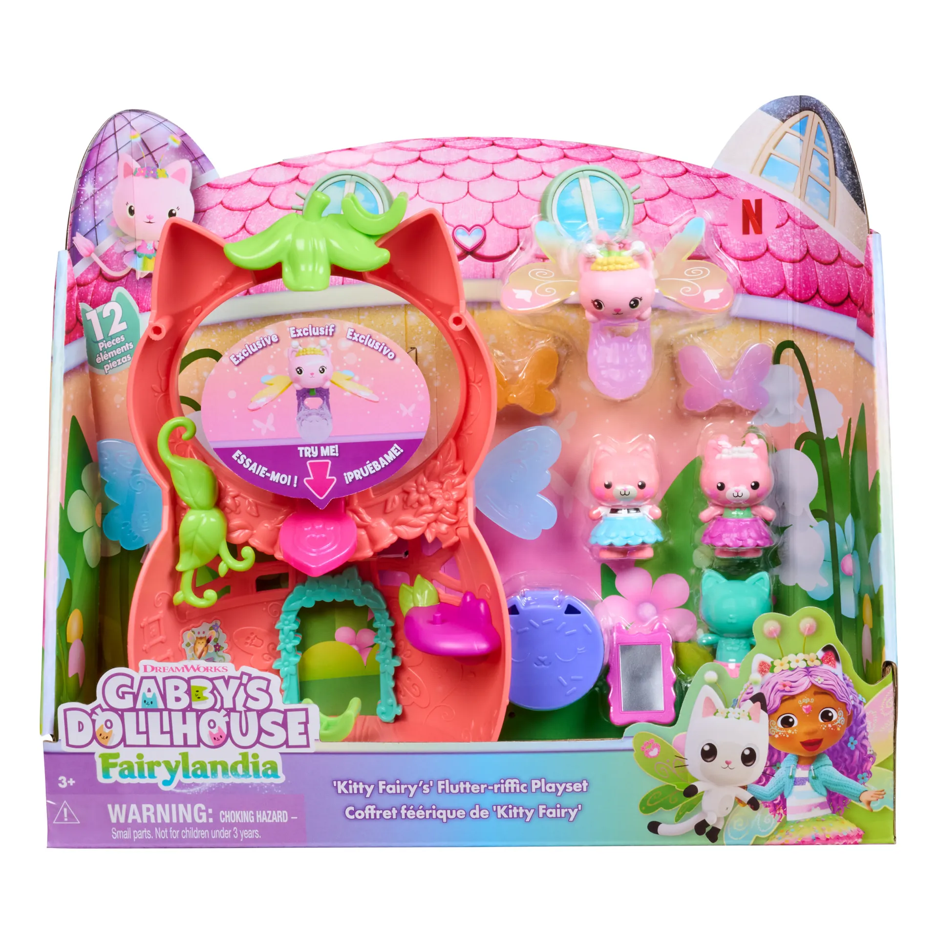 Gabby’s Dollhouse – Flutter Fairy Spielset mit Ring und 12 Teilen Gabby’s Dollhouse – Flutter Fairy Spielset mit Ring und 12 Teilen
