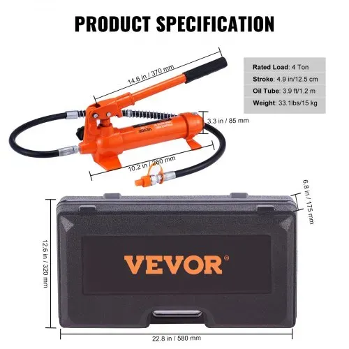 VEVOR Hydraulischer Wagenheber Luftpumpe 4 t, Lufthydraulischer Heber 125 mm Hub Rot, inkl. 80 / 130 / 210 / 415 mm Verlängerungsstange, Elektrostatisches Pulversprühen Autoreparatur – Bild 6