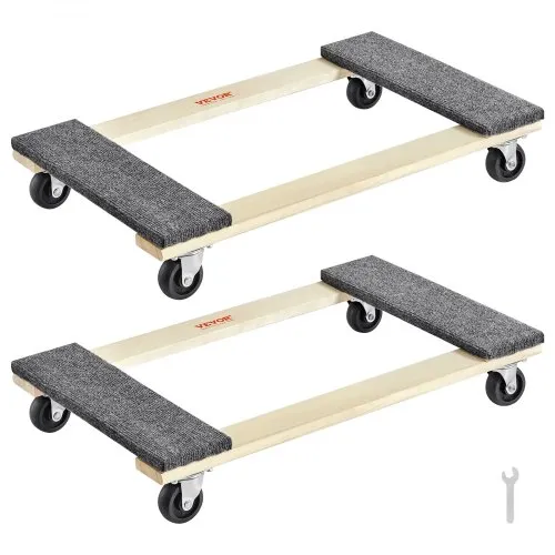 VEVOR Möbelwagen, Möbelwagen, 4 Räder, tragbare bewegliche Rollen, robust, ineinandergreifend, klein, flach, für schwere Möbel, 2 Stück, 40,6 x 27,9 cm, 227,8 kg Kapazität, schwarz VEVOR Möbelwagen, Möbelwagen, 4 Räder, tragbare bewegliche Rollen, robust, ineinandergreifend, klein, flach, für schwere Möbel, 2 Stück, 40,6 x 27,9 cm, 227,8 kg Kapazität, schwarz