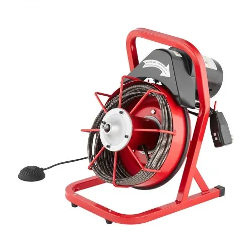 VEVOR Rohrreinigungsmaschine 50 FT x 3/8 Zoll, Kanalisationsspirale mit manueller Zuführung, 250 W elektrische Rohrreinigungsmaschine mit 4 Schneidern und luftaktiviertem Fußschalter für 2" bis 4" Rohre – Bild 8