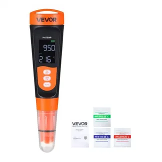 VEVOR pH Messgerät, Messbereich 0–14, Wasserdichte Sonde (IP68), pH-Meter-Set mit Kalibrierpulver, VA-Display, Tester für Trinkwasser, Hydrokultur & Aquarienwasser VEVOR pH Messgerät, Messbereich 0–14, Wasserdichte Sonde (IP68), pH-Meter-Set mit Kalibrierpulver, VA-Display, Tester für Trinkwasser, Hydrokultur & Aquarienwasser