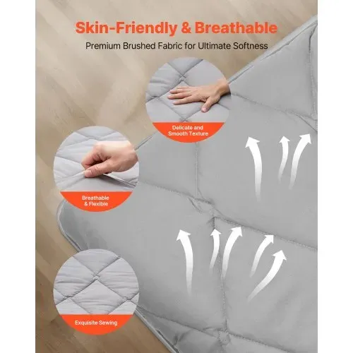 VEVOR japanische Futon-Matratze (2032 x 1524 x 89 mm), faltbare Tatami (Queen Size), Bodenmatratze mit Aufbewahrungstasche & Befestigungsmaterial, 9-lagige Schlafmatte für Meditation Yoga, Grau – Bild 3