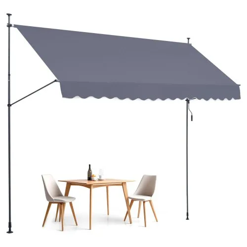 VEVOR Klemmmarkise 400 x 120 cm, Balkonmarkise mit Handkurbel, Sonnenmarkise, Terrassenüberdachung Sunsetter Deck, Höhenverstellbar von 218 bis 309 cm, Markise für Terrasse/Balkon/Garten, Grau VEVOR Klemmmarkise 400 x 120 cm, Balkonmarkise mit Handkurbel, Sonnenmarkise, Terrassenüberdachung Sunsetter Deck, Höhenverstellbar von 218 bis 309 cm, Markise für Terrasse/Balkon/Garten, Grau