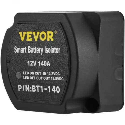 VEVOR Doppelbatterie Trennrelais 12 V Split Charge Kit, 140 A spannungsempfindliches Relais Set -30-105 ℃, automatisches Ladegerät & 2 m Kabel Set für Lastwagen, Wohnmobil, Werkstatt, Auto & Schiff – Bild 8