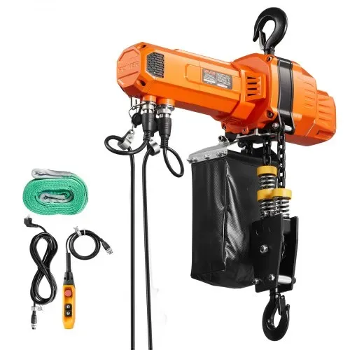 VEVOR Elektrischer Kettenzug 1000 kg, 6 m Hubhöhe, 230 V Einphasen-Brückenkran mit 4,5 m Kabelfernbedienung, G100-Kette, Notstopp, Elektrokettenzug für Fabriken, Lagerhallen, Garagen – Bild 8