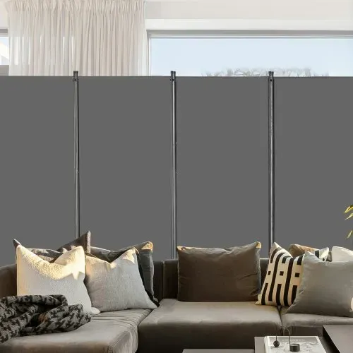 VEVOR Raumteiler 4 Paneele Paravent 3464 x 1840 x 520 mm, faltbarer Sichtschutz & tragbarer Trennwandteiler zur Raumtrennung, freistehende Raumteiler für Büro Schlafzimmer Arbeitszimmer, Grau – Bild 7