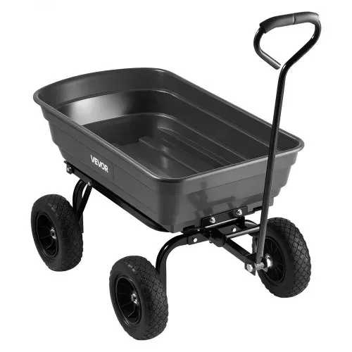 VEVOR Gartenwagen mit Kippfunktion, 272kg Belastbarer Bollerwagen 270° Drehbarer Transportwagen für Gartenarbeit aus Kunsttoff & Stahl mit 10 Zoll Kunststoffreifen, Kippwagen für Rasen, Kies & Schlamm – Bild 8