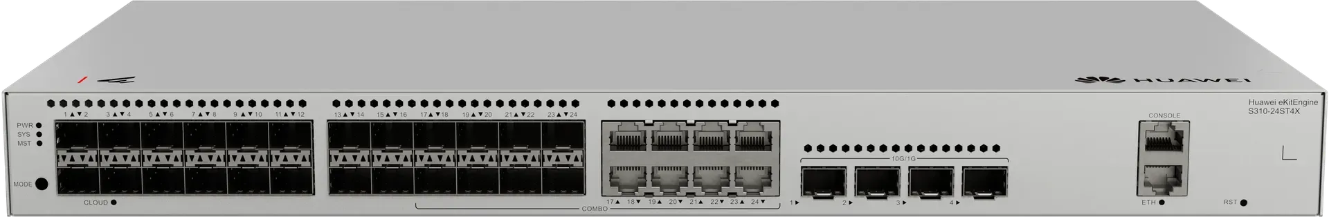 Huawei Switch full managed L2+ 28 Port • 24x SFP • 4x SFP+ • 19" • iStack • S310-24ST4X • eKit – Bild 2