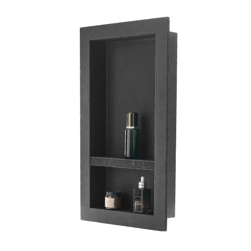 VEVOR Duschnische, 10,16×40,64×71,12 cm, Wandnische mit beweglichem Trennregal, Seifen- & Shampoo-Aufbewahrungs-Organizer, versiegeltes Design, schwarz für Badezimmerdusche VEVOR Duschnische, 10,16×40,64×71,12 cm, Wandnische mit beweglichem Trennregal, Seifen- & Shampoo-Aufbewahrungs-Organizer, versiegeltes Design, schwarz für Badezimmerdusche