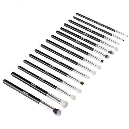 VEVOR Pinselset Makeup, 15-teiliges professionelles Schminkpinsel Set für Grundierung, Lidschatten, mit weichen synthetischen Borsten, ergonomischem Holzgriff, Aluminiumzwinge, für Gesicht, Augen – Bild 9