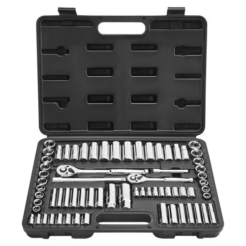 VEVOR Steckschlüsselsatz 69-tlg. 9,5 & 6,4 mm Antriebssteckschlüssel und Ratschensatz, SAE und metrisch, tief und Standard, mit Zubehör und Aufbewahrungskoffer, CR-V-Legierungsstahl – Bild 10