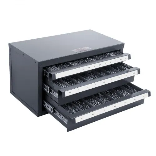 VEVOR Bohrer-Spender-Schrank, Bohrer-Organizer mit drei Schubladen für 1 mm bis 13 mm, Bohrer-Spender-Organizer aus Stahl mit Etiketten, Stapelbarer Bohrer-Spender zur Bohrer-Aufbewahrung VEVOR Bohrer-Spender-Schrank, Bohrer-Organizer mit drei Schubladen für 1 mm bis 13 mm, Bohrer-Spender-Organizer aus Stahl mit Etiketten, Stapelbarer Bohrer-Spender zur Bohrer-Aufbewahrung