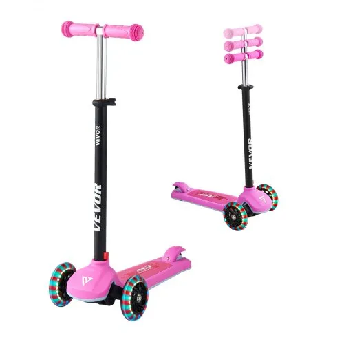 VEVOR Scooter (3 Räder) ab 3 Jahren, Cityroller Kinderroller mit leuchtenden Rädern & höhenverstellbarem Lenker & rutschfestem Deck & leichtem Aluminiumrahmen, Tretroller bis zu 75 kg, Pink VEVOR Scooter (3 Räder) ab 3 Jahren, Cityroller Kinderroller mit leuchtenden Rädern & höhenverstellbarem Lenker & rutschfestem Deck & leichtem Aluminiumrahmen, Tretroller bis zu 75 kg, Pink