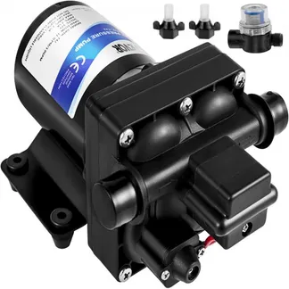 VEVOR 12 V Hochdruck-Membrane Wasserpumpe, 3 GPM Hochdruckmembran Wasserpumpe aus Polypropylen, Max. Druck 45 psi Wasserpumpe Selbstansaugend, mit Eingebautem Rückschlagventil, für Wohnwagen, Boot VEVOR 12 V Hochdruck-Membrane Wasserpumpe, 3 GPM Hochdruckmembran Wasserpumpe aus Polypropylen, Max. Druck 45 psi Wasserpumpe Selbstansaugend, mit Eingebautem Rückschlagventil, für Wohnwagen, Boot