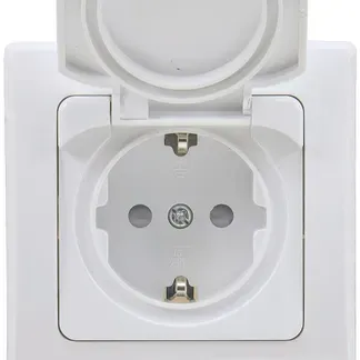 DELPHI Schutzkontakt-Steckdose IP44 250V~/ 16A, inkl. Rahmen, UP, weiß DELPHI Schutzkontakt-Steckdose IP44 250V~/ 16A, inkl. Rahmen, UP, weiß