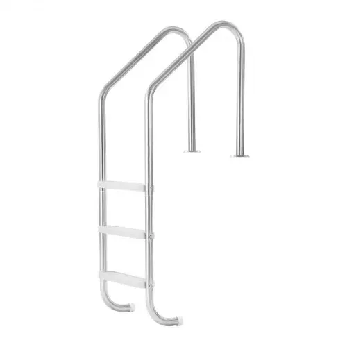 VEVOR Poolleiter Edelstahl 120 kg, 3-stufige Treppe mit Doppeltem Handlauf, Rutschfeste Stufen, Sicherheitsleiter für Ein- & Ausstiege von ca. 122 bis 137 cm Unterflur-Pool, 655x600x1580 mm – Bild 8