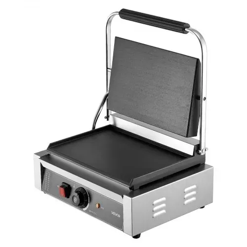 VEVOR kommerzieller Panini-Grill Kontaktgrill 2200 W für Sandwiches Steak Bacon Hamburger, Sandwichmaker Pressgrill aus Edelstahl mit Griff & Temperaturregelung & 34 x 23 cm Heizplatte, Paninipresse – Bild 10