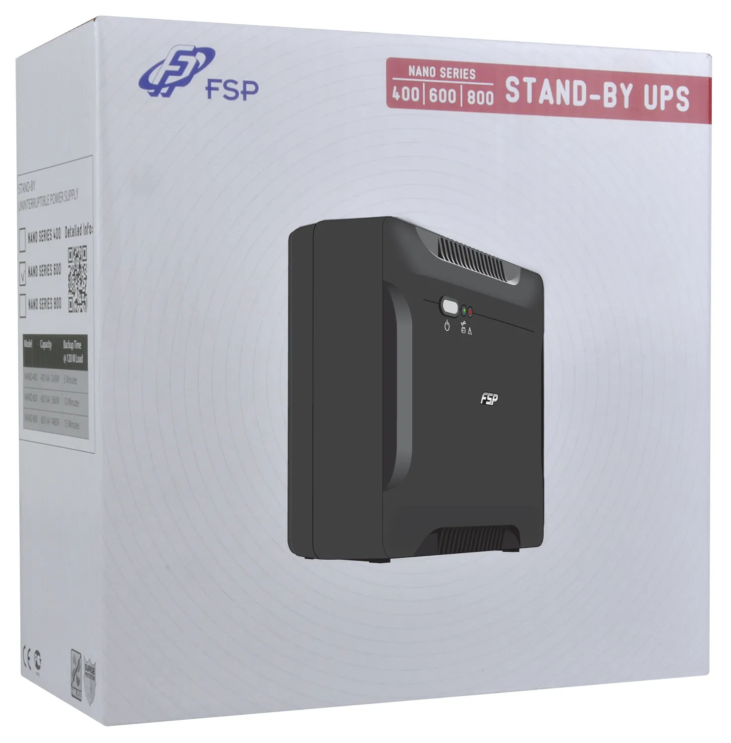 FSP Nano 600 Unterbrechungsfreie Stromversorgung (USV) Standby (Offline) 0,6 kVA 360 W 2 AC-Ausgänge – Bild 2