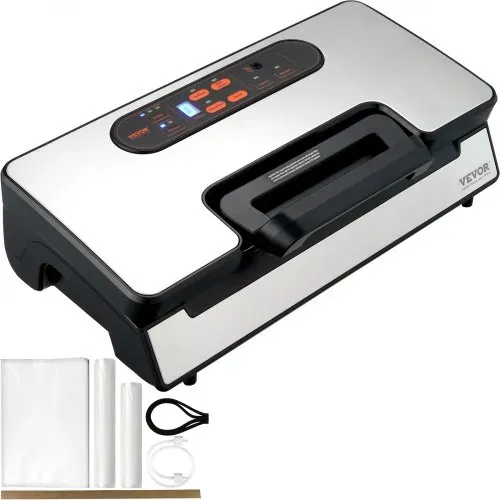 VEVOR Vakuumiergerät 130W Vakuumierer 90Kpa Einschweißgerät 30cm Dichtungslänge Folienschweißgerät für trockene oder feuchte Lebensmittel Inkl. 10x Vakuumbeutel,2x Vakuumbeutelrolle und Schlauch – Bild 8