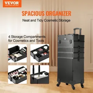 VEVOR Kosmetikkoffer mit wärmeisolierender Schicht Make Up Tasche aus MDF-Platte + Aluminiumrahmen robust und verschleißfest Schminkkoffer Schminktasche Kosmetikbeutel Make-up-Organizer 353x253x745mm VEVOR Kosmetikkoffer mit wärmeisolierender Schicht Make Up Tasche aus MDF-Platte + Aluminiumrahmen robust und verschleißfest Schminkkoffer Schminktasche Kosmetikbeutel Make-up-Organizer 353x253x745mm