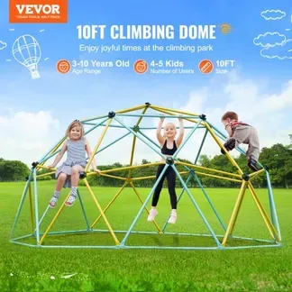 VEVOR Kletterkuppel, 3,05 m hohes geometrisches Kletterkuppel-Spielzentrum für Kinder von 3 bis 10 Jahren, Klettergerüst Tragfähigkeit 340 kg, mit Klettergriff, Spielgerät Garten Hinterhof VEVOR Kletterkuppel, 3,05 m hohes geometrisches Kletterkuppel-Spielzentrum für Kinder von 3 bis 10 Jahren, Klettergerüst Tragfähigkeit 340 kg, mit Klettergriff, Spielgerät Garten Hinterhof