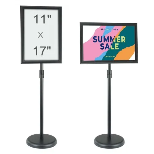 VEVOR Informationsständer 420 x 297 mm Vertikal & horizontal Verstellbarer Posterständer, Robuster Bodenstehender Schilderhalter mit Runder Basis für Displays, Werbung und den Außenbereich Schwarz VEVOR Informationsständer 420 x 297 mm Vertikal & horizontal Verstellbarer Posterständer, Robuster Bodenstehender Schilderhalter mit Runder Basis für Displays, Werbung und den Außenbereich Schwarz