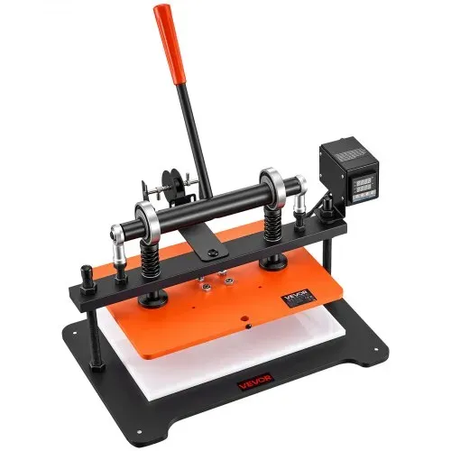 VEVOR Beheizte Lederschneidemaschine 360x260 mm Lederdruckmaschine 500 W, für Lederprägen & Stanzen, 1,5 Tonnen Druck, 12 mm Hub, Zwei Führungswellen, 26 Kupferbuchstabenstempel & 50 Heißprägefolien – Bild 10