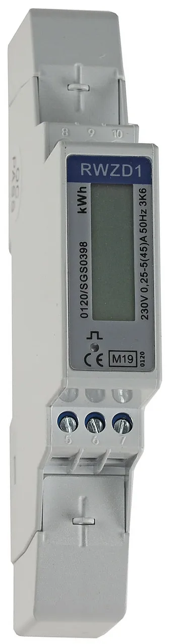 Wechselstromzähler für DIN Trägerschiene 1-phasig 45A, 161-300V, 1TE, digital LCD Wechselstromzähler für DIN Trägerschiene 1-phasig 45A, 161-300V, 1TE, digital LCD