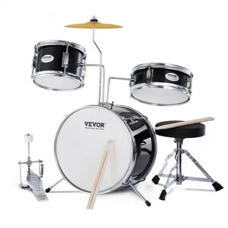 VEVOR Schlagzeugset, 3-teilig, Drum-Set mit verstellbarem Thron-Becken-Pedal, zwei Paar Drumsticks, ca. 20 cm Tom Drum, ca. 25 cm Snare Drum, ca. 36 cm Bass Drum, Schlagzeugset für Kinder, schwarz VEVOR Schlagzeugset, 3-teilig, Drum-Set mit verstellbarem Thron-Becken-Pedal, zwei Paar Drumsticks, ca. 20 cm Tom Drum, ca. 25 cm Snare Drum, ca. 36 cm Bass Drum, Schlagzeugset für Kinder, schwarz