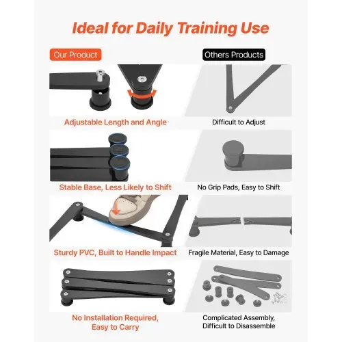 VEVOR Hockey-Trainingsgerät mit 5 Segmenten Verstellbarer Schlägertrainer, Tragbare Stickhandling-Trainingshilfe für Eis und Trockenboden zur Verbesserung von Puckkontrolle, Reaktion und Koordination – Bild 4