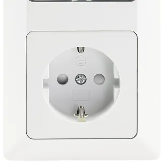 MILOS Set Steckdose + Schalter + Rahmen 250V~/ 16A, Steckanschluss, Matt-weiß MILOS Set Steckdose + Schalter + Rahmen 250V~/ 16A, Steckanschluss, Matt-weiß