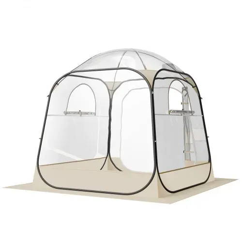 VEVOR Transparentes Zelt, 183x183x195 cm, Pop-up-Zelt für 5–6 Personen, Sportzelt mit Bodenmatte & oberer Abdeckung, Outdoor-Bubble-Zelt, Campingunterstand für Veranstaltungen, Angeln, Jubeln – Bild 10