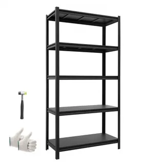VEVOR Schwerlastregal 925x417x1813mm, 1360,8kg Belastbares Lagerregal mit Stahlgestell & 5 Verstellbaren Ablagen, Teilbares Steckregal als Werkbank, Flexibles Metallregal für Keller Garage Werkstatt VEVOR Schwerlastregal 925x417x1813mm, 1360,8kg Belastbares Lagerregal mit Stahlgestell & 5 Verstellbaren Ablagen, Teilbares Steckregal als Werkbank, Flexibles Metallregal für Keller Garage Werkstatt