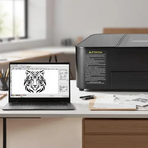 VEVOR CO2-Lasergravierer 55W, Laserschneidmaschine 500x300 mm, Tischgerät mit 16-MP-Kamera, Wasserpumpe & Drehachse, kompatibel mit LightBurn, CorelDRAW & RDWorks, für Holz, Acryl & Glas – Bild 7