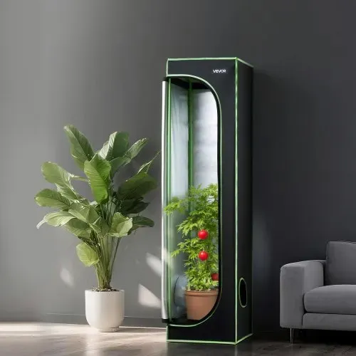 VEVOR Growzelt, 40x40x160 cm, Growzelt 600D hochreflektierendes Mylar, Indoor-Pflanzenzelt mit Beobachtungsfenster, Bodenwanne & Reißverschluss, Gewächshaus Zuchtzelte für Obst, Blumen & Gemüse – Bild 7