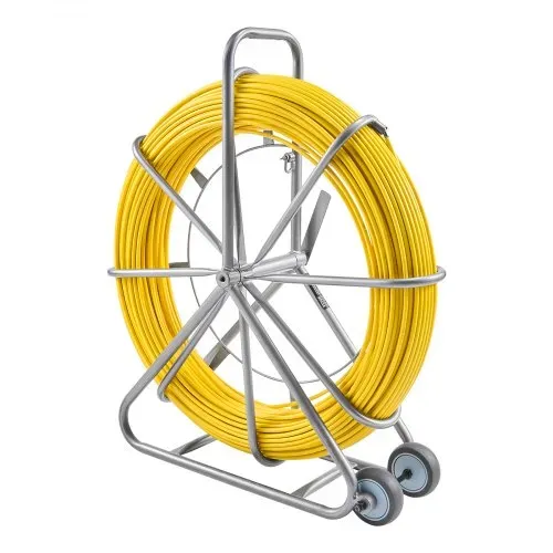 VEVOR Einziehband, 200 m, 5/16 Zoll, Duct Rodder Einziehband-Drahtzieher, Kabelführungsstange mit Rollenständer aus Stahl, 3 Zugköpfe, Angelwerkzeug für Wände & elektrische Leitungen, nicht leitfähig – Bild 9