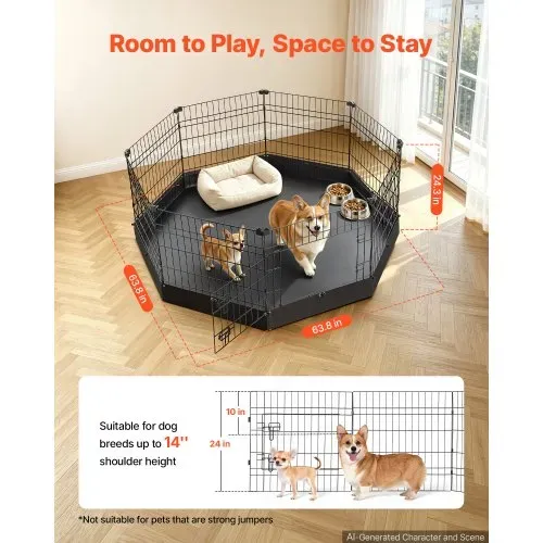 VEVOR Welpenauslauf Welpenlaufstall Welpenzaun 61cm 8-tlg. mit Bodenmatte, Spielplatz für Kleine Hunde Katzen & Andere Kleintiere Faltbar Durch die Verschiedenen Formen Vielfältig Einsetzbar VEVOR Welpenauslauf Welpenlaufstall Welpenzaun 61cm 8-tlg. mit Bodenmatte, Spielplatz für Kleine Hunde Katzen & Andere Kleintiere Faltbar Durch die Verschiedenen Formen Vielfältig Einsetzbar