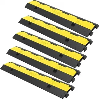 VEVOR 5 Stk. Kabelschutzmatte 2 Kanal 101 x 24,5 x 5 cm, Kabelbrücke Traglast ca. 5T aus PVC & Gummi für Modulares Kabel, Überfahrschutz für Kabel, Ideal für Büro Büro Spielfelder Parkplätze, Schwarz VEVOR 5 Stk. Kabelschutzmatte 2 Kanal 101 x 24,5 x 5 cm, Kabelbrücke Traglast ca. 5T aus PVC & Gummi für Modulares Kabel, Überfahrschutz für Kabel, Ideal für Büro Büro Spielfelder Parkplätze, Schwarz